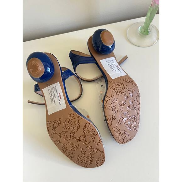 BRENDA ZARO electric blue PVC Multi color Bauble heel leather sandals 6.5 - Picture 3 of 6